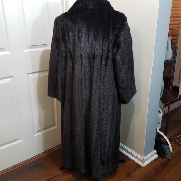 Vintage 1960s mob wife DASCO chocolate Mink fur coat L/XL - Picture 5 of 16